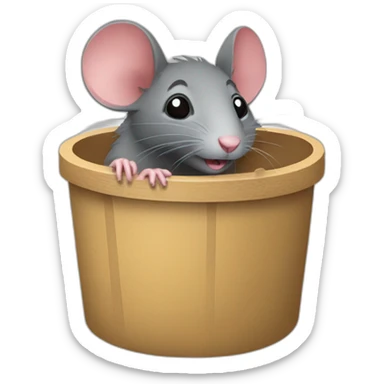 rat dans une poubelle sticker