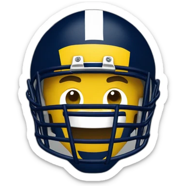 Happy Michigan football player sticker