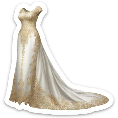 Hyper Realistic ornate 
Persian inspired Wedding dress displays sticker