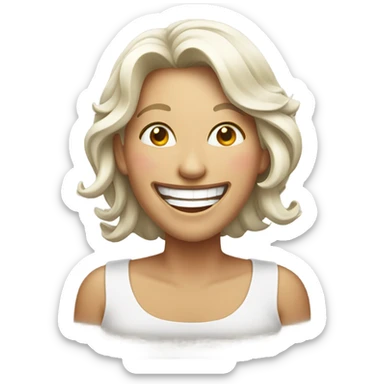 Female laughing Christmas emoji sticker