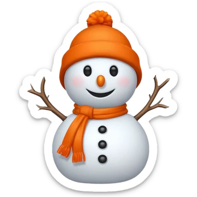 snowman with orange hat  sticker