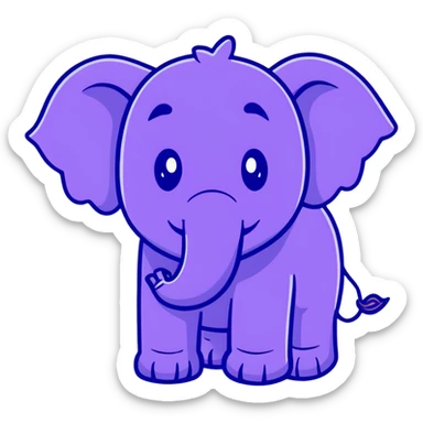 purple elephant sticker