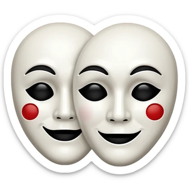 Tragedy and comedy mask happy and sad  sticker
