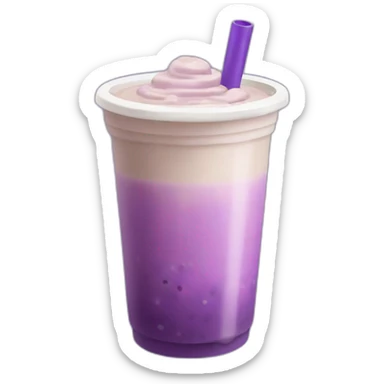 Purple milk tea with boba with no cream sticker