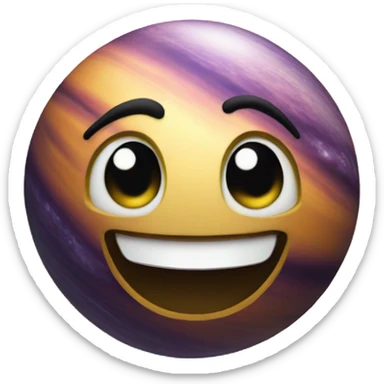 Planet mercury happy face sticker