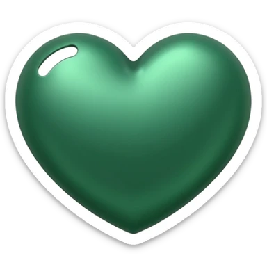 heart with a metallic green finish sticker