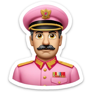 Joseph Stalin dressed in a pink dress sticker