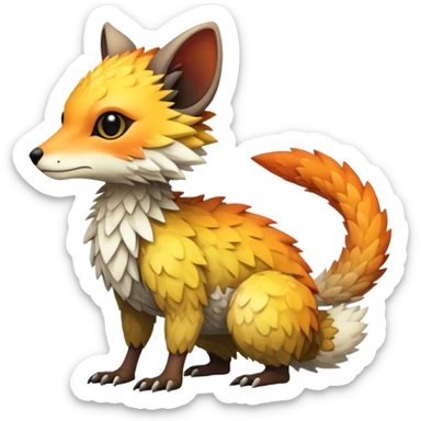 warm-colored Vernid-Trico-Fionbri-creature (full body) sticker