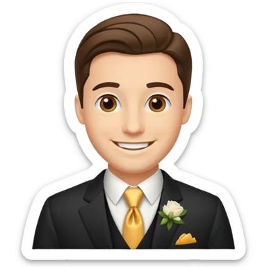 American groom, traditional, culture of american, smiley on face. sticker