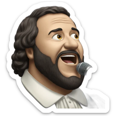 Hyperrealist dramatic pavarotti singing sticker