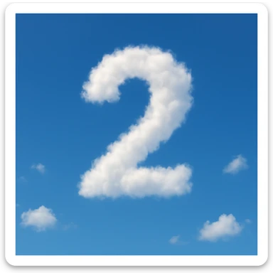 A cloud formation shaped like the number 2. sticker