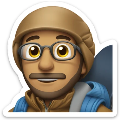 Jewish man snowboarding sticker