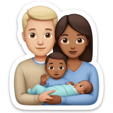 Family mom dad and baby sticker