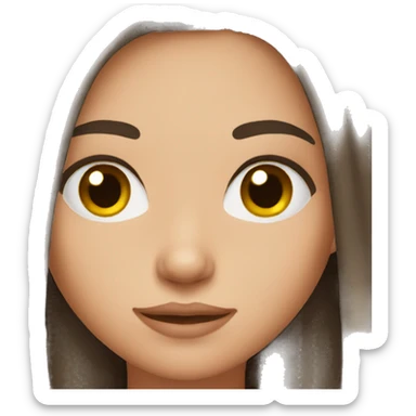 teenage girl who has dark red/brunette hair  sticker