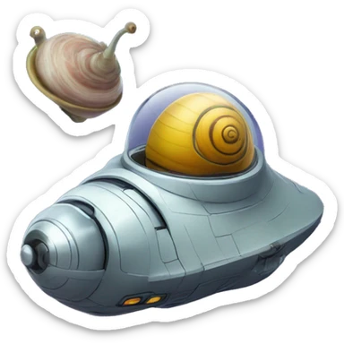hover snails in space ship sticker