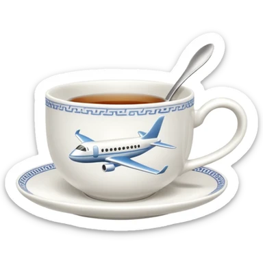 Airplane tea cup sticker