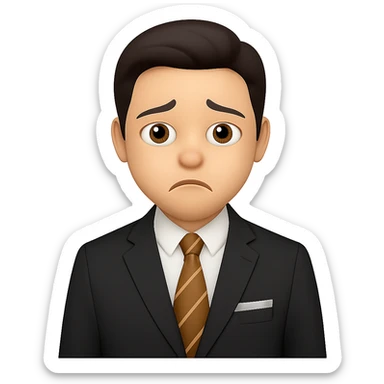 Make the background transparent, keep the sad facial expression and style as shown in the reference image. sticker