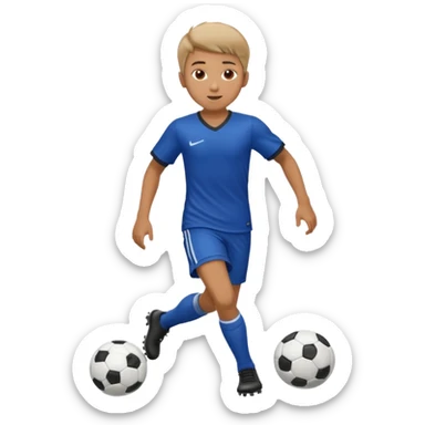 boy playing soccer  sticker