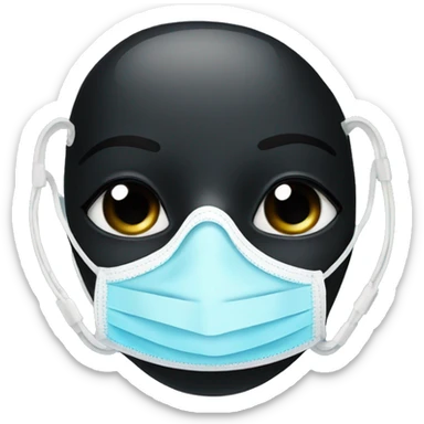 Black swan wearing a CPAP mask sticker