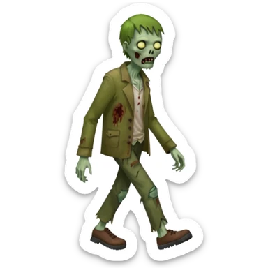 zombie full body walking sticker
