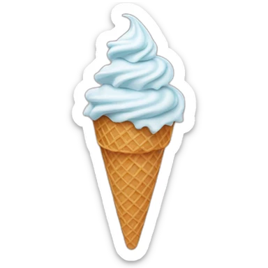 Swirl of soft-serve ice cream atop a wafer-style cone sticker