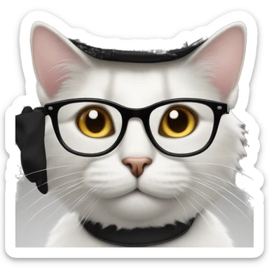 cat wih a col top hat and black glasse sticker