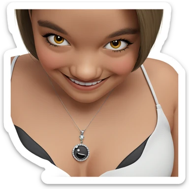 smiling girl in jewelry sticker