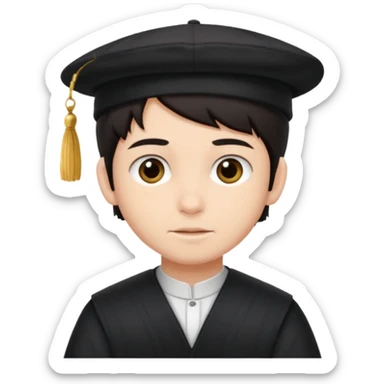 young boy dark hair with yalmulke on sticker