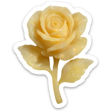 yellow Opal crystal rose flower, remove background sticker