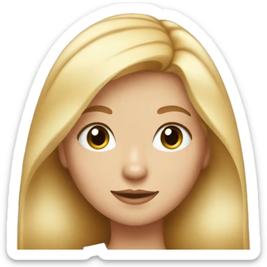 Blonde Girl with Blue eyes and a red cat sticker