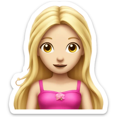 Fairy with a want and a hot pink dress on with long blond hair and pale skin  sticker