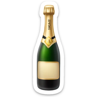 White champagne🍾 with a black bow on the top left corner sticker