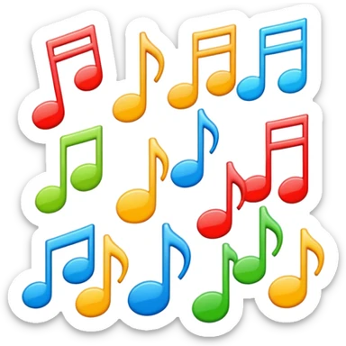 signos de musica de colores sticker