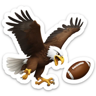 Eagle catching a football sticker