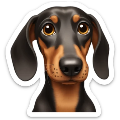 Dog head reality dachshund Looks to the left sticker