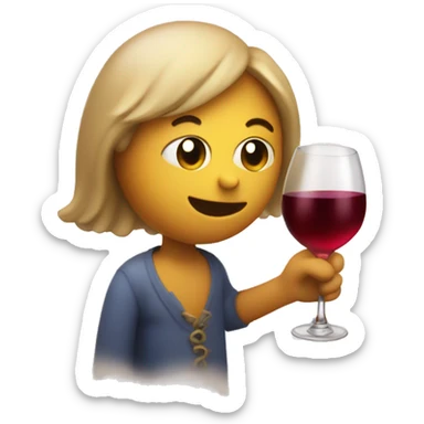 A tipsy hearth holding a wine bottle, looking off-balance in a soft, dreamy blur sticker