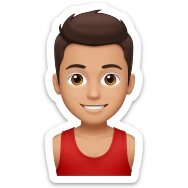 Bratz Boyz Dylan hazel eyes, dark brown hair, red tank top sticker