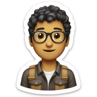 Chico blanco estilo sof boy crunge con lentes sticker