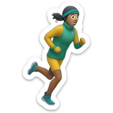 winter running in a snowstorm sticker