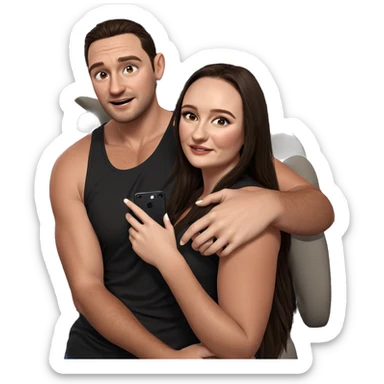 realistic portrait of couple sticker