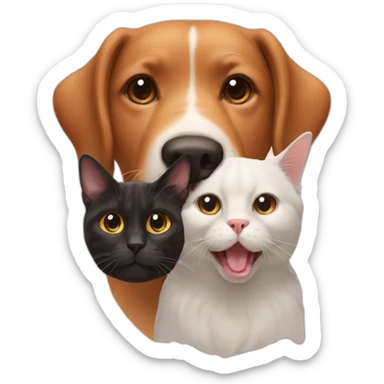 a single animal with one part cat and the other dog sticker