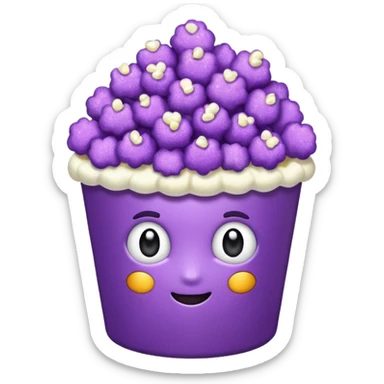 Glitter purple popcorn sticker