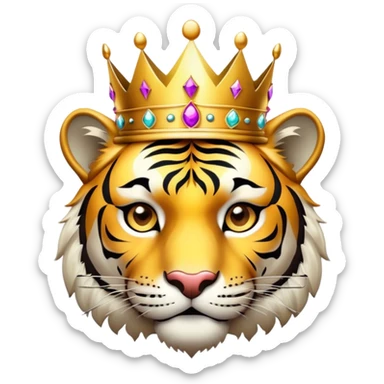 tiger face with crown VIP for Twitch emote sticker