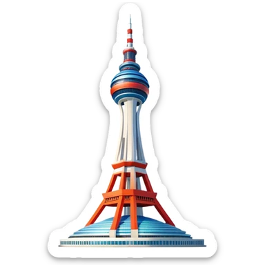 Cinematic Realistic N Seoul Tower Landmark Emoji, showcasing a futuristic tower with panoramic views rendered with sleek textures and vibrant, modern lighting. sticker