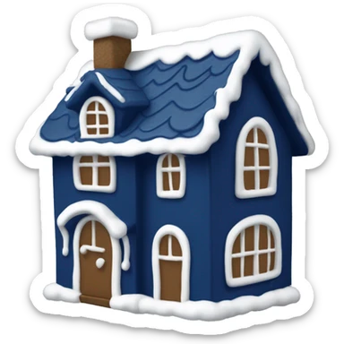 Navy blue gingerbread house sticker