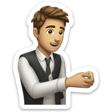 classy 20 years old man struggling to get a key into a lock sticker