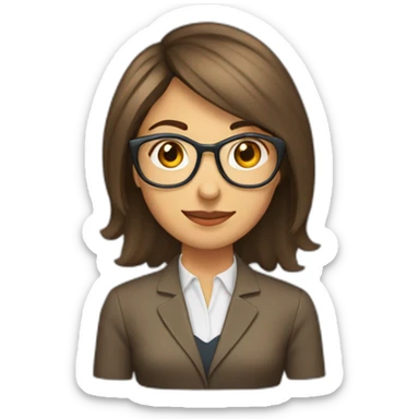 periodista mujer joven pelo largo castaño sticker