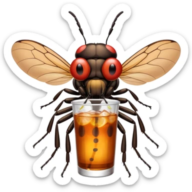 insect drinkig soda sticker