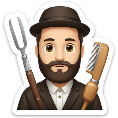 Rabbi cutting hair sticker