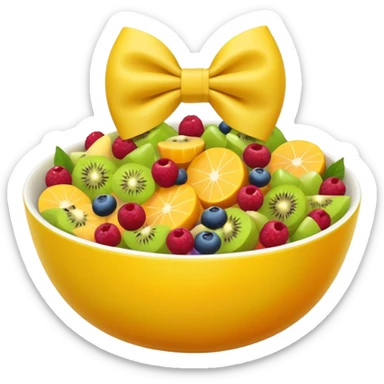 fruit salad yellow bow sticker